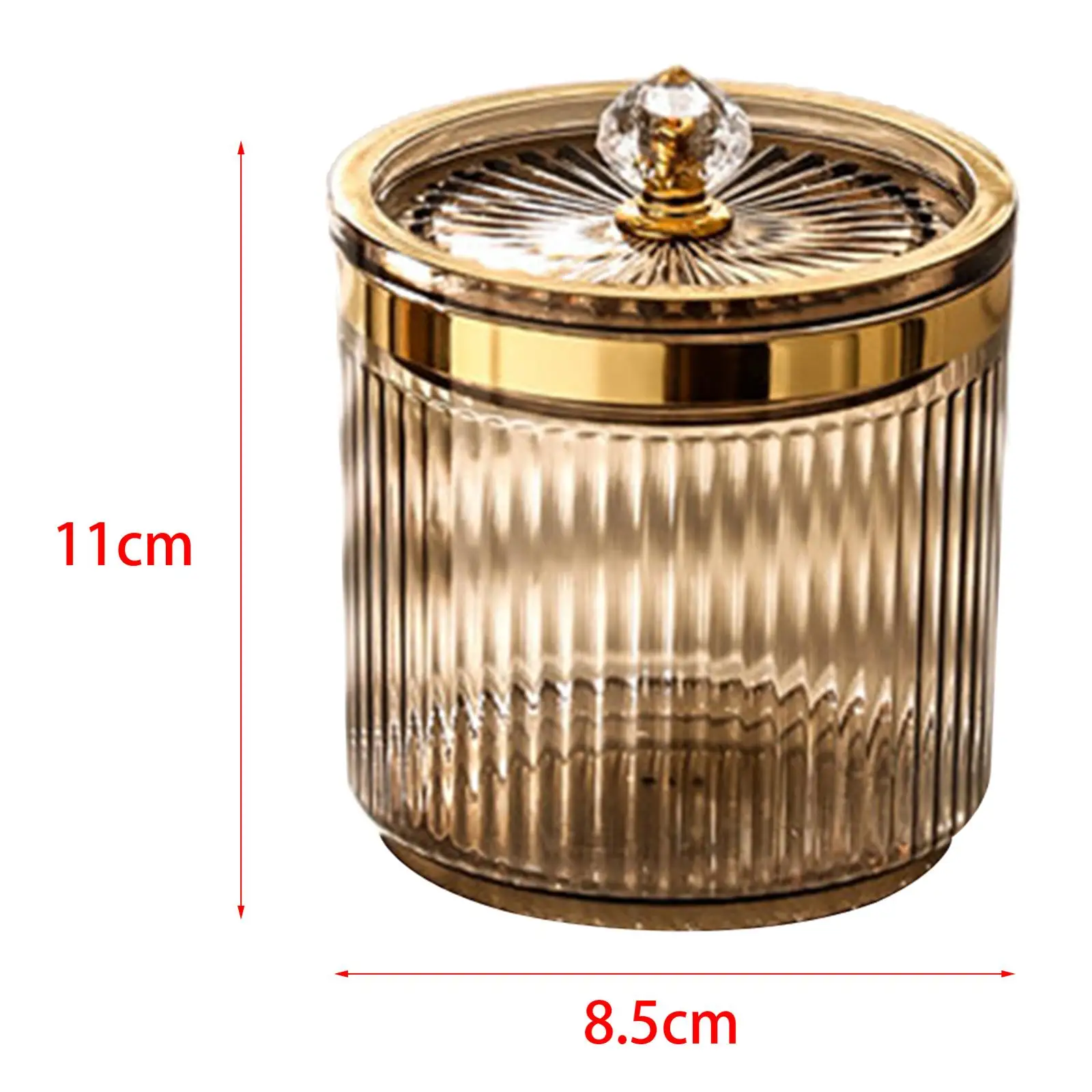 Cosmetic Organizer with Lid Transparent Makeup Cotton Swab Ball Pad Holder