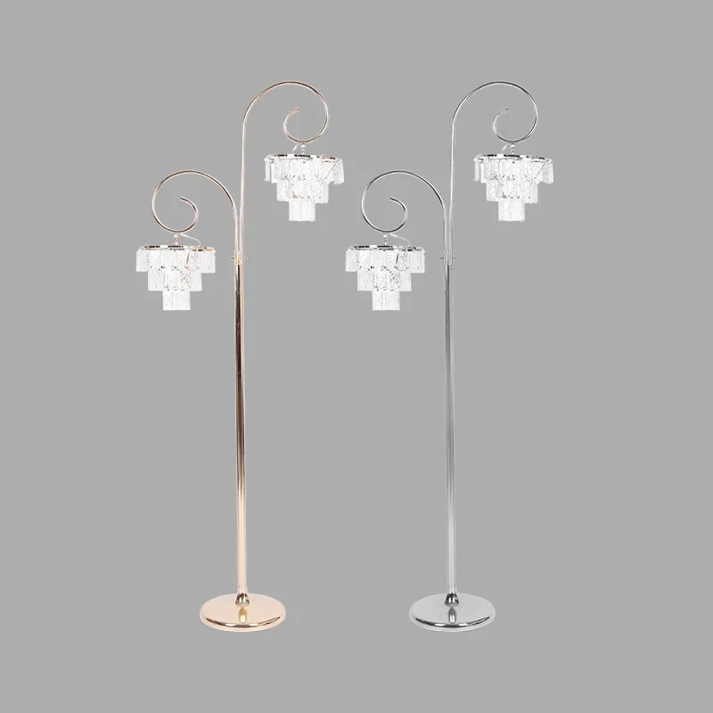 Wedding props wrought iron three-headed crystal street light stage arrangement decorative luminous road guide