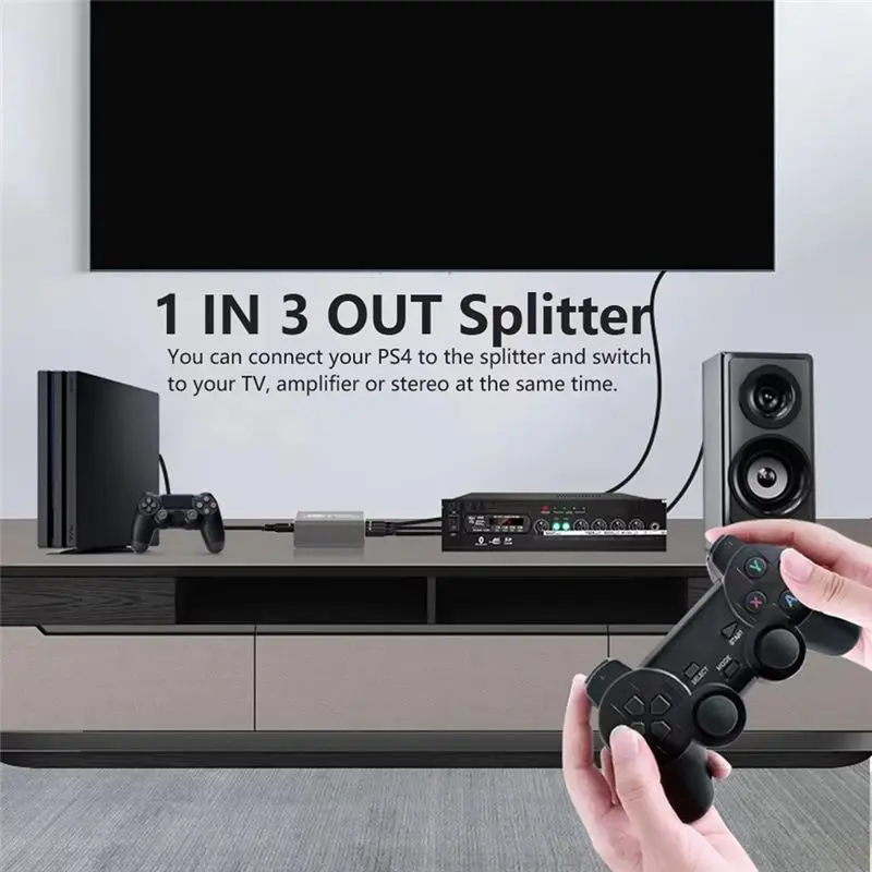 Superior SPDIF Digital Audio Splitter 1X3 Toslink Optical 3 Way Adapter Suppoort LPCM 2.0 DTS Dolby-AC3 For PS4/TV//Amplifie
