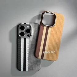 Capa Magnética de Fibra de Carbono, Carregamento Sem Fio, MagSafe Shell, Câmera Ring Armor, Capa para iPhone 15, 14 Pro Max, 16