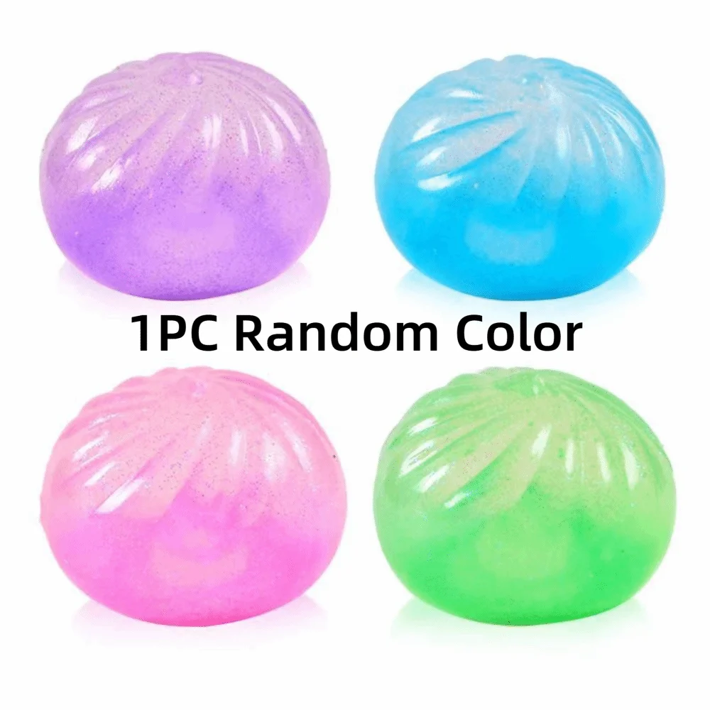 Creative Anxiety Relief Dumplings Squishy Toy Soft Cute Glitter Dumpling Pinch Le Squeeze Decompression Simulation Bun Gifts