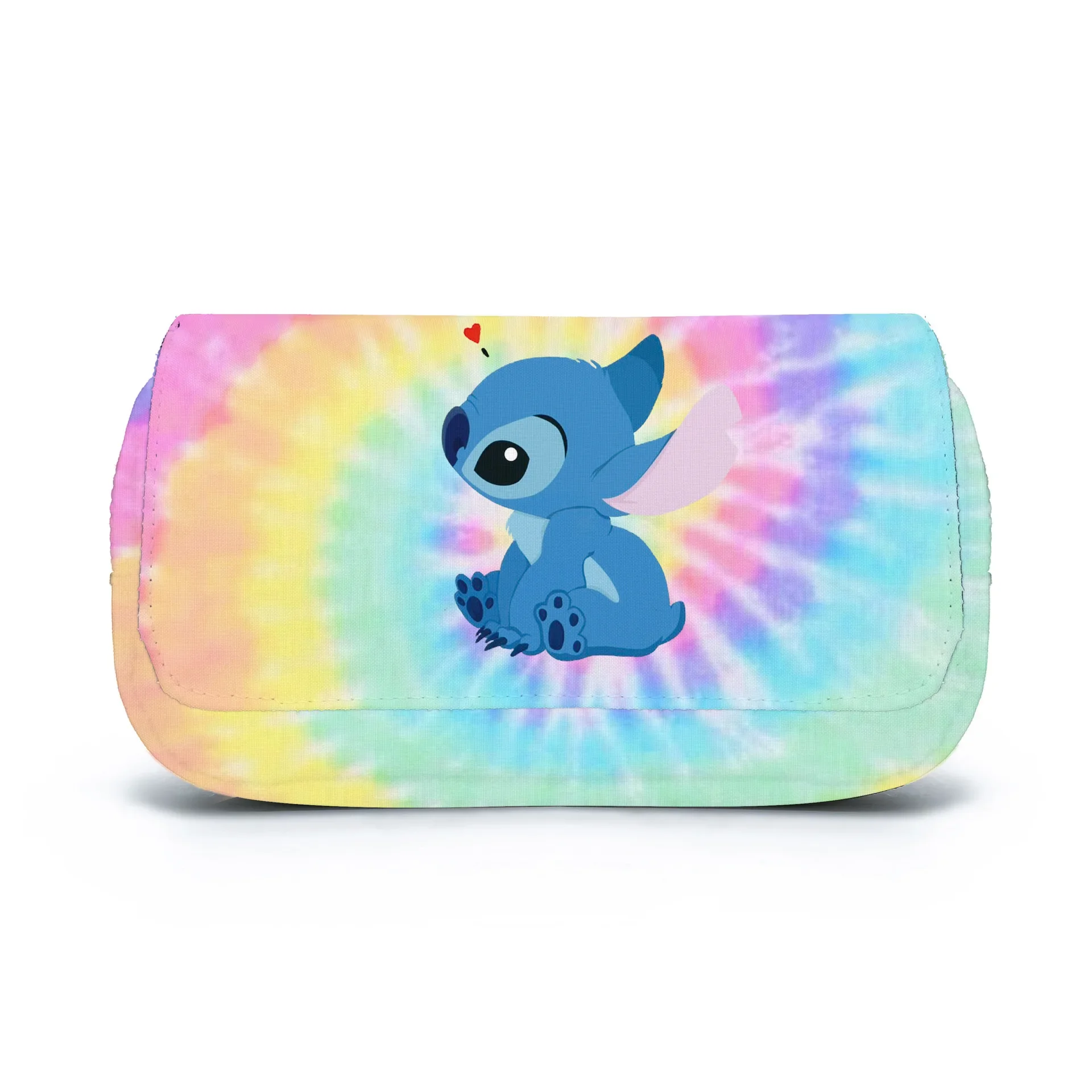 Stitch Fully Printed Flap Pen Bag Stationery Box Pencil Case Primary and Secondary School Student Anime kawaii Cartoon