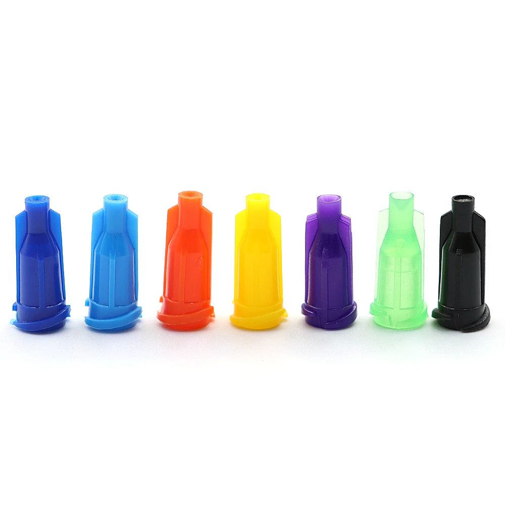 100/300/500 قطعة قبعات طرف حقنة الاستغناء عن طرف إبرة غطاء متعدد الألوان دوامة الفم حقنة التوصيل