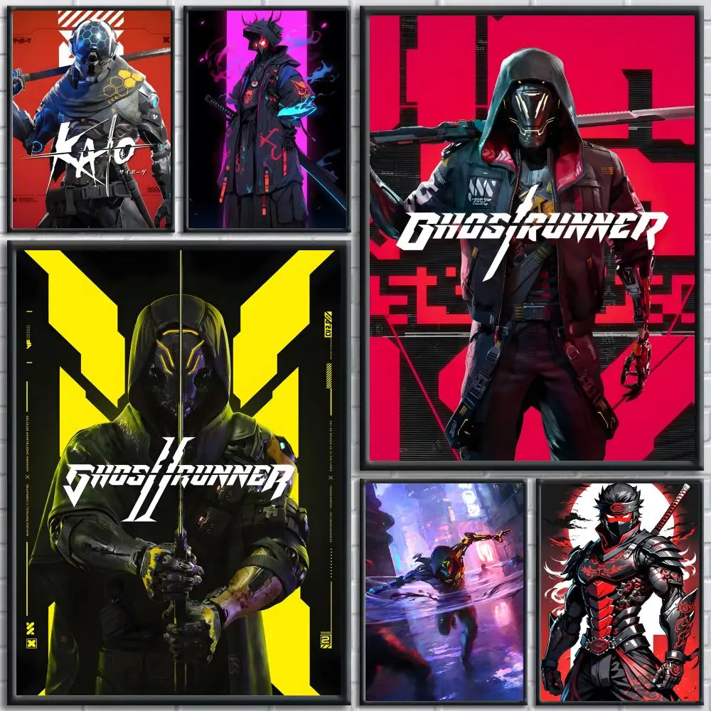Hot-blooded Ninja Parkour Game Ghostrunner-G Poster Painting Prints Wall Art Picture Film Room Home Bar Cafe Decor Home  Mural
