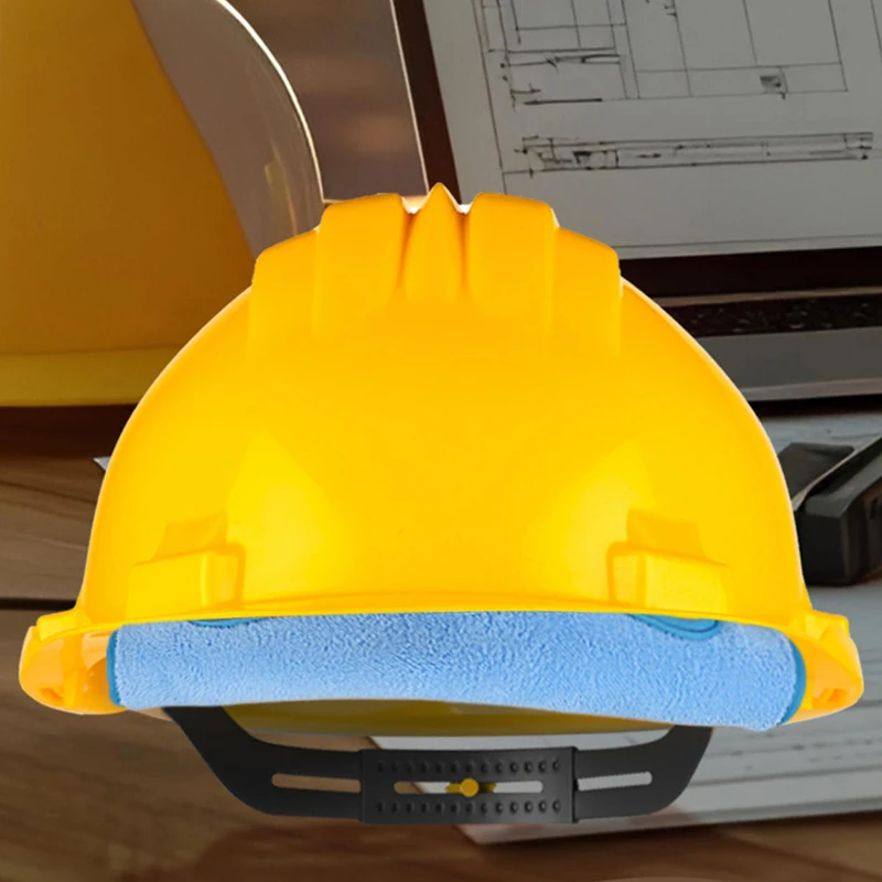 1PC Helmet Sweatband, Washable Hard Hat Liner with Terry Cloth, Quick Absorb Sweat Pad Snap-On Liner for Construction Work