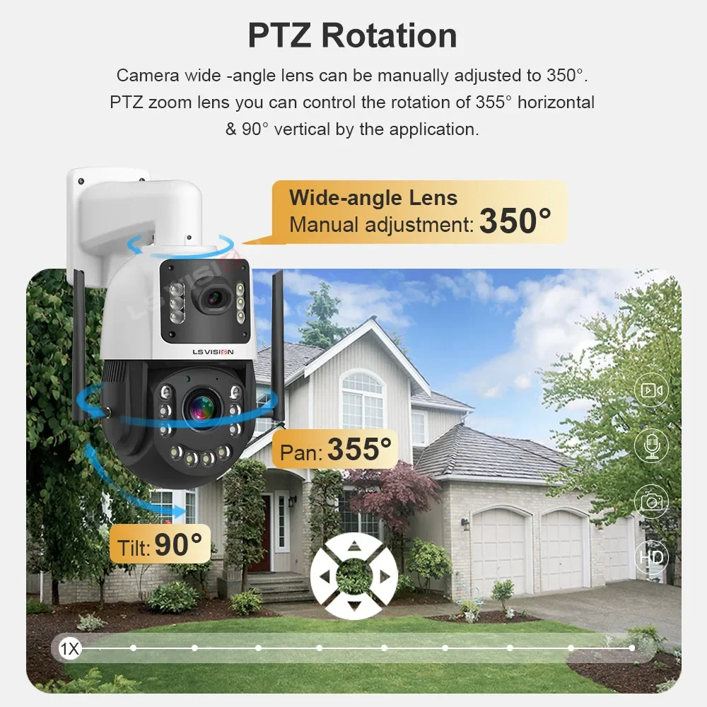 

2026 LS VISION 20W Уличная солнечная камера видеонаблюдения 4 МП с двумя объективами, 50-кратным зумом, водонепроницаемая, на аккумуляторе, PTZ, круглосуточное наблюдение, 20W сетевая камера