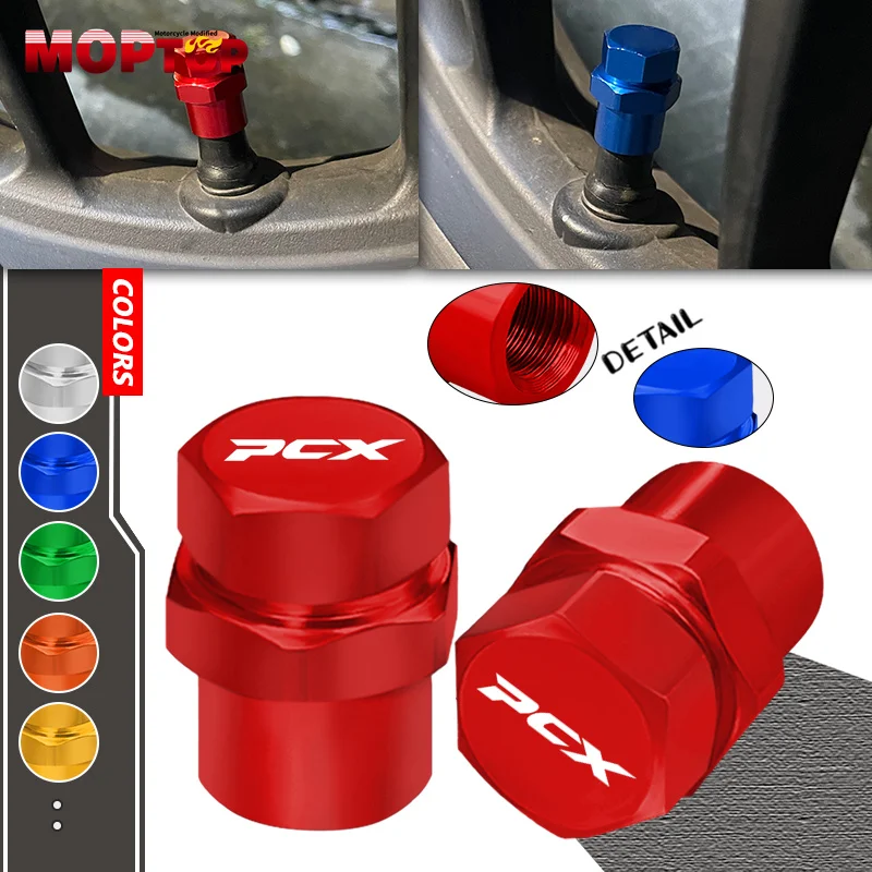 For Honda PCX160 PCX125 PCX155 PCX125 155 160 Motorcycle Wheel Tire Valve Caps Air Port Stem Cover Plug Aluminum pcx