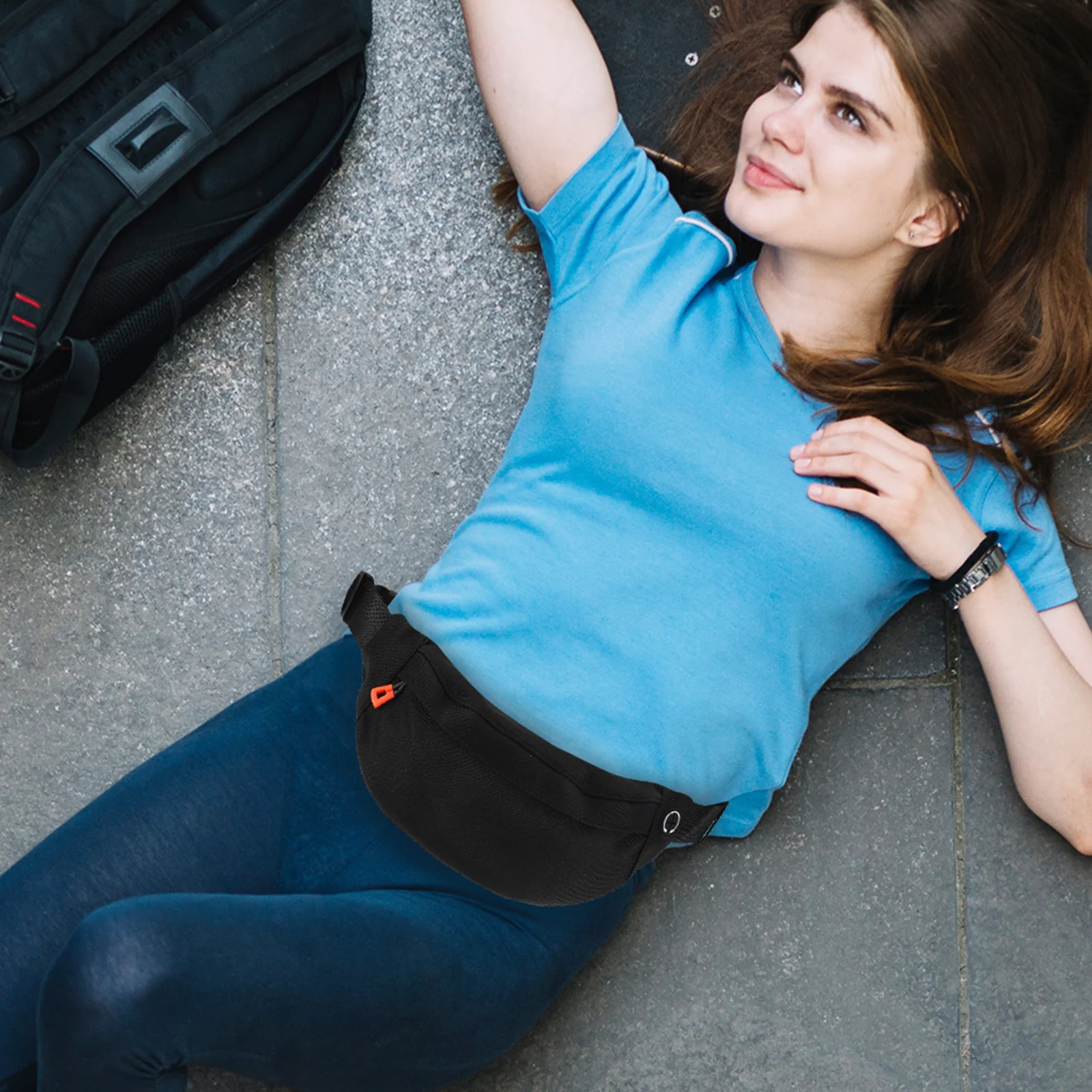 

Outdoor Sports Waist Bag Waterproof Slim Fit Running Waist Pouch for Keys Energy Gels Breathable Workout Belt Bag for Men Women