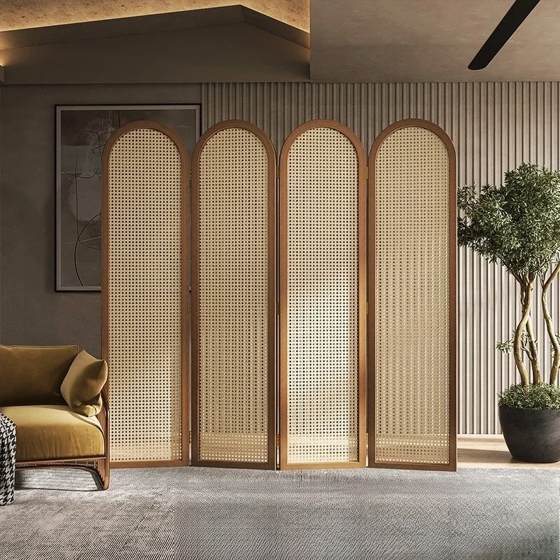 rattan screen partition, home entry blocking porch folding screen partition, porch hotel living room office rattan art screen