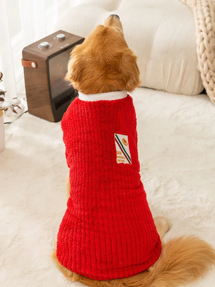 Large Dogs Clothes Christmas Sweater Warm Soft Pajamas Red Winter For Pet T-shirt Costumes Jumpsuit Jacket Coat Medium New Year