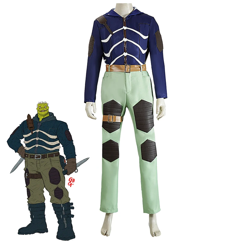 Disfraz de Halloween de Caiman, el mago asesino de anime, para hombres adultos, cosplay de Dorohedoro Caiman