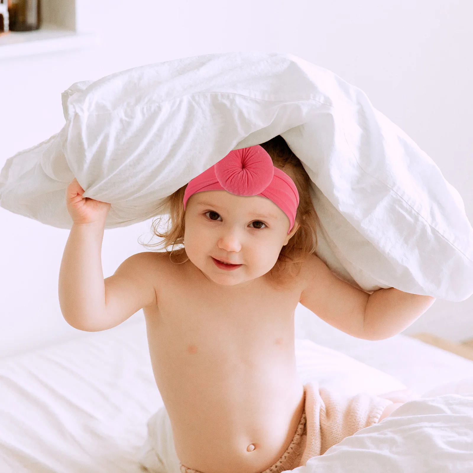 

3 pcs Baby Girl Headbands Soft Donut Design Comfortable Nylon Hair Accessories For Newborn Toddler Daily Wear Special Occasions