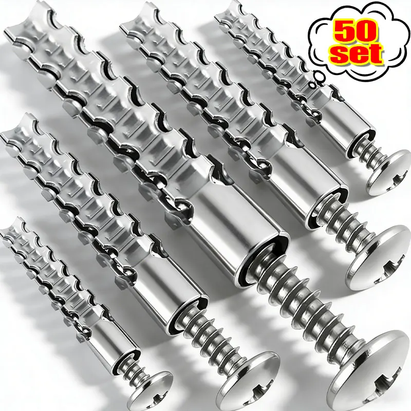 Vis d'expansion en acier au carbone argenté, boulons d'ancrage antirouille, pour la maison, le bureau, installation facile, fixations rapides, quincaillerie sécurisée pour armoires