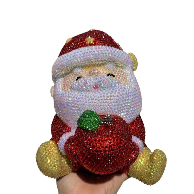 Crystal Santa Claus Coin Storage Peggy Bank Christmas Decorative Gift DIY Diamond Painting Rhinestone Statue Cross Stitch Art