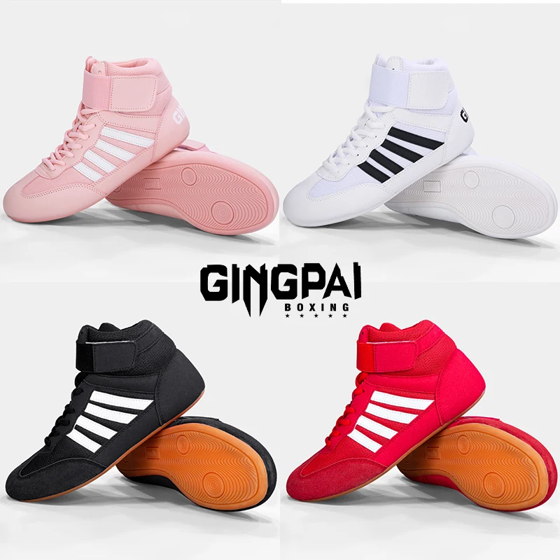 GINGPAI buty zapaśnicze profesjonalne buty bokserskie męskie buty treningowe dno ścięgna sztuczna skóra buty sportowe oddychające