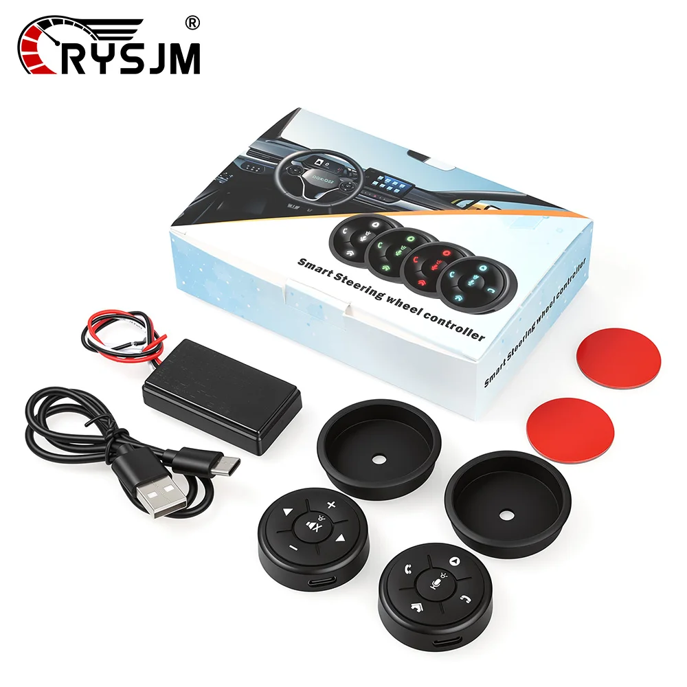 4 Colors Backlight Mode Steering Wheel Remote Control Button 10 Keys Controller for Car Multimedia DVD Radio Media Accessories