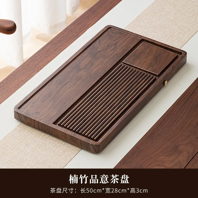 Tea tray solid wood household bakelite model new dry brewing  table whole high-end office kung fu  set drainage sea