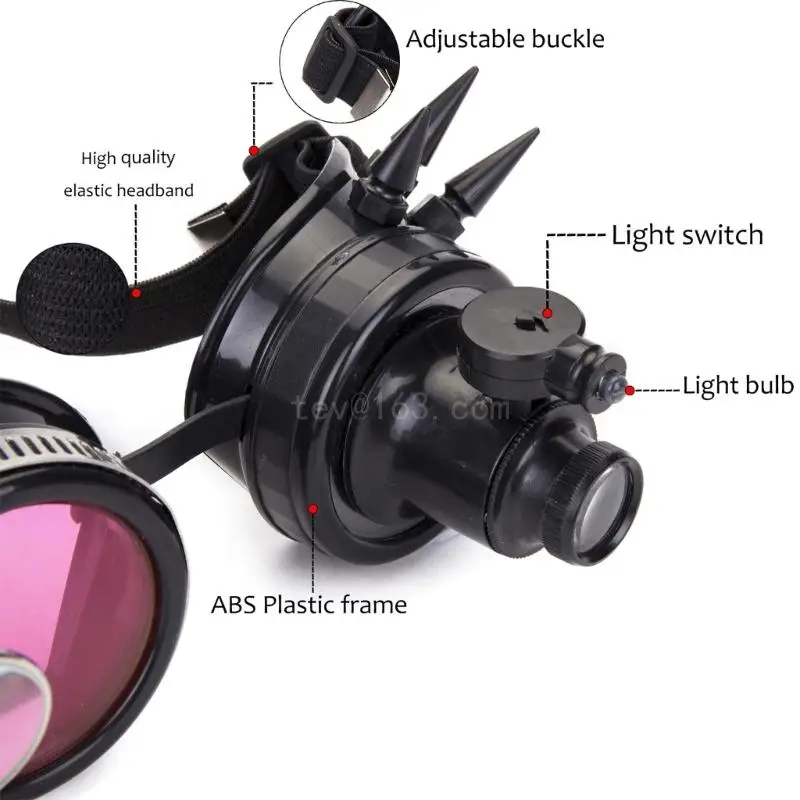 แว่นตา Steampunk สำหรับ Raves Party Raves แว่นตาเทศกาลฮาโลวีน Raves Goggles Vintage Gothic แว่นตา