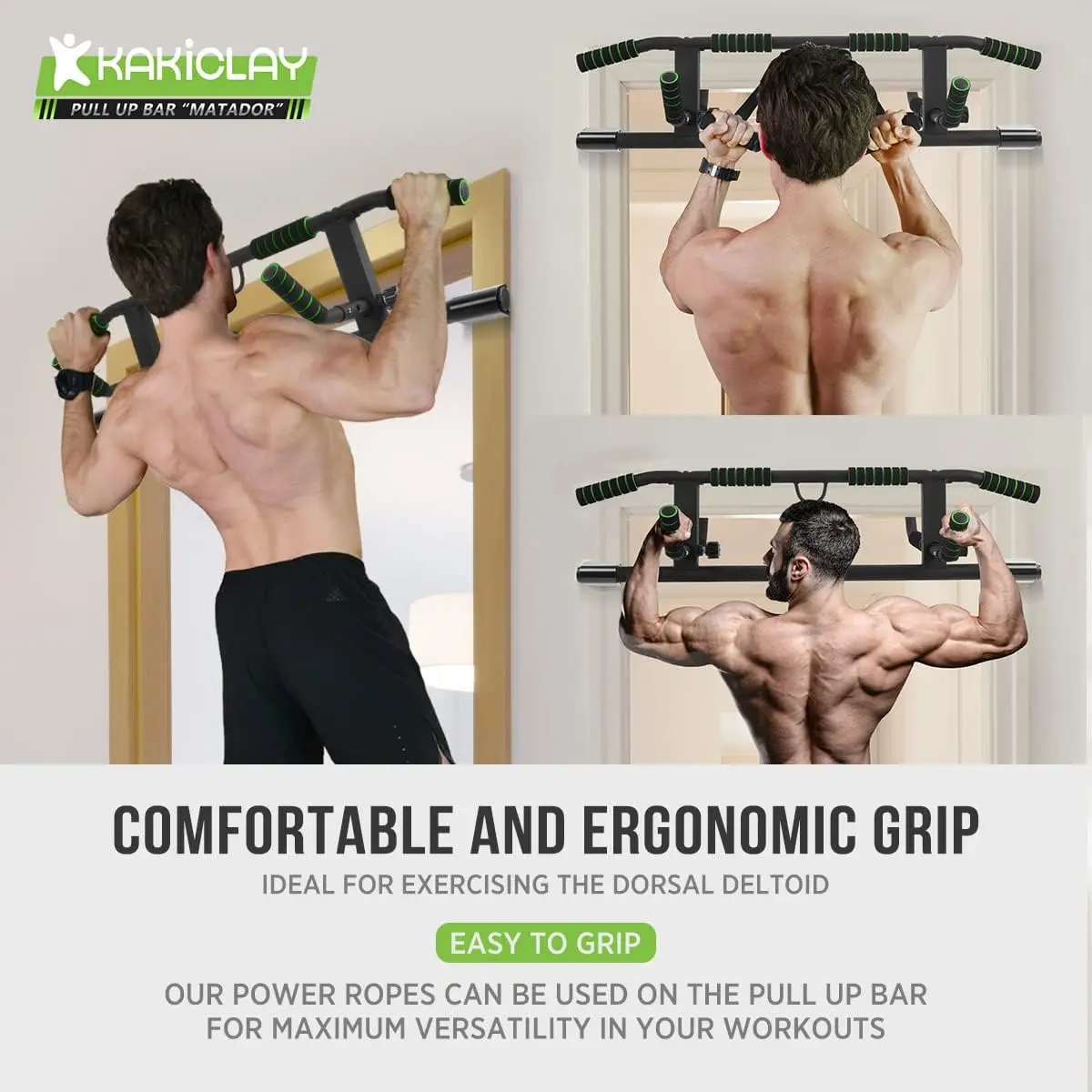 2024 Upgrade Multi-Grip Pull Up Bar with Smart Larger Hooks Technology - USA Original Patent, Designed, Shipped, Warranty