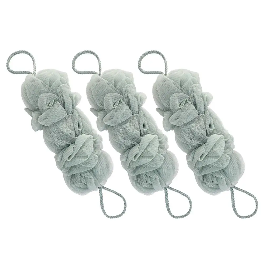 

3 Pcs Shower Scrubber Scrub Sponge Portable Storage Foaming Shower Scrub Exfoliating Back Loofah Polyester