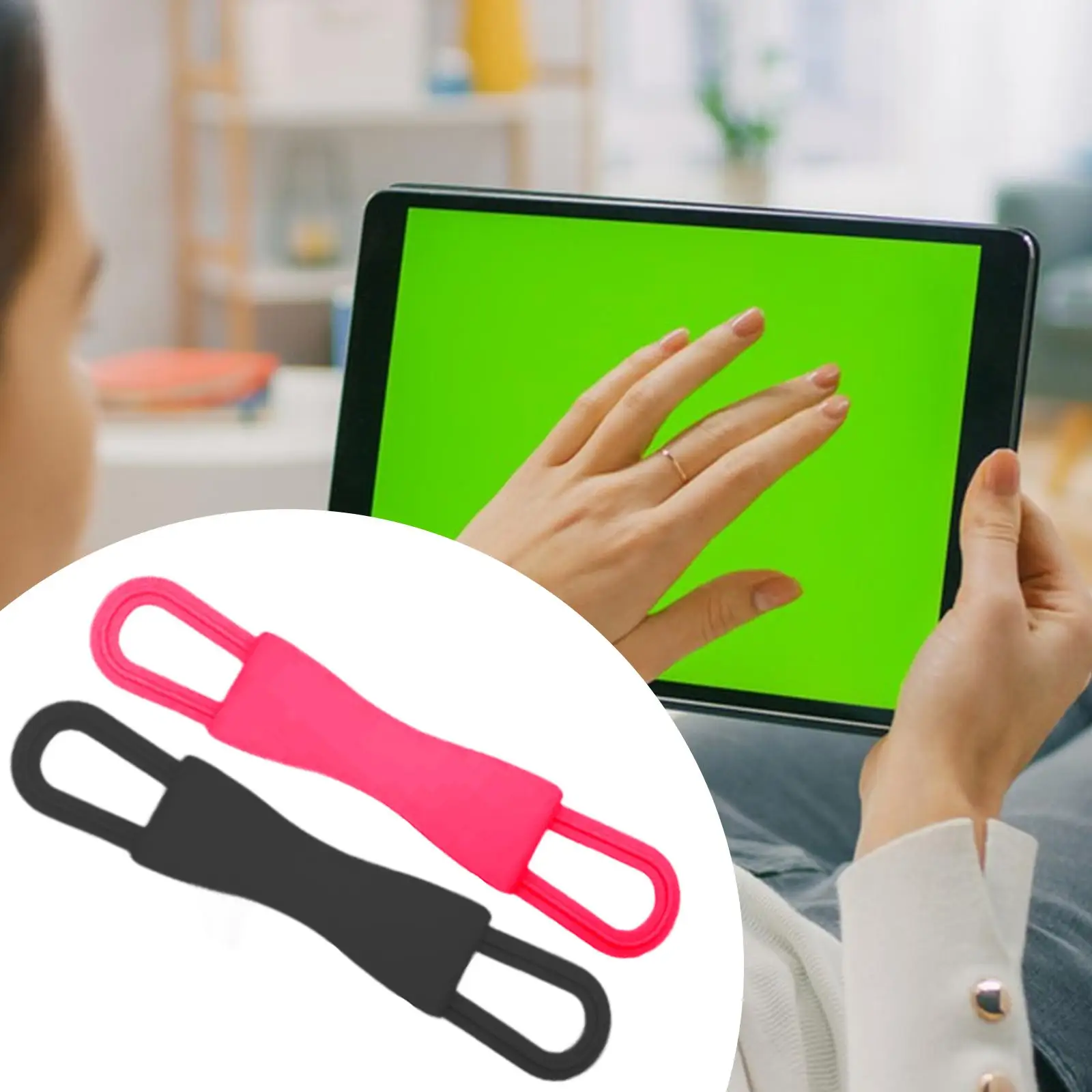 Comfortable Hand Strap Grip Holder for 4-8 inch Tablet Phone Reading in Bed