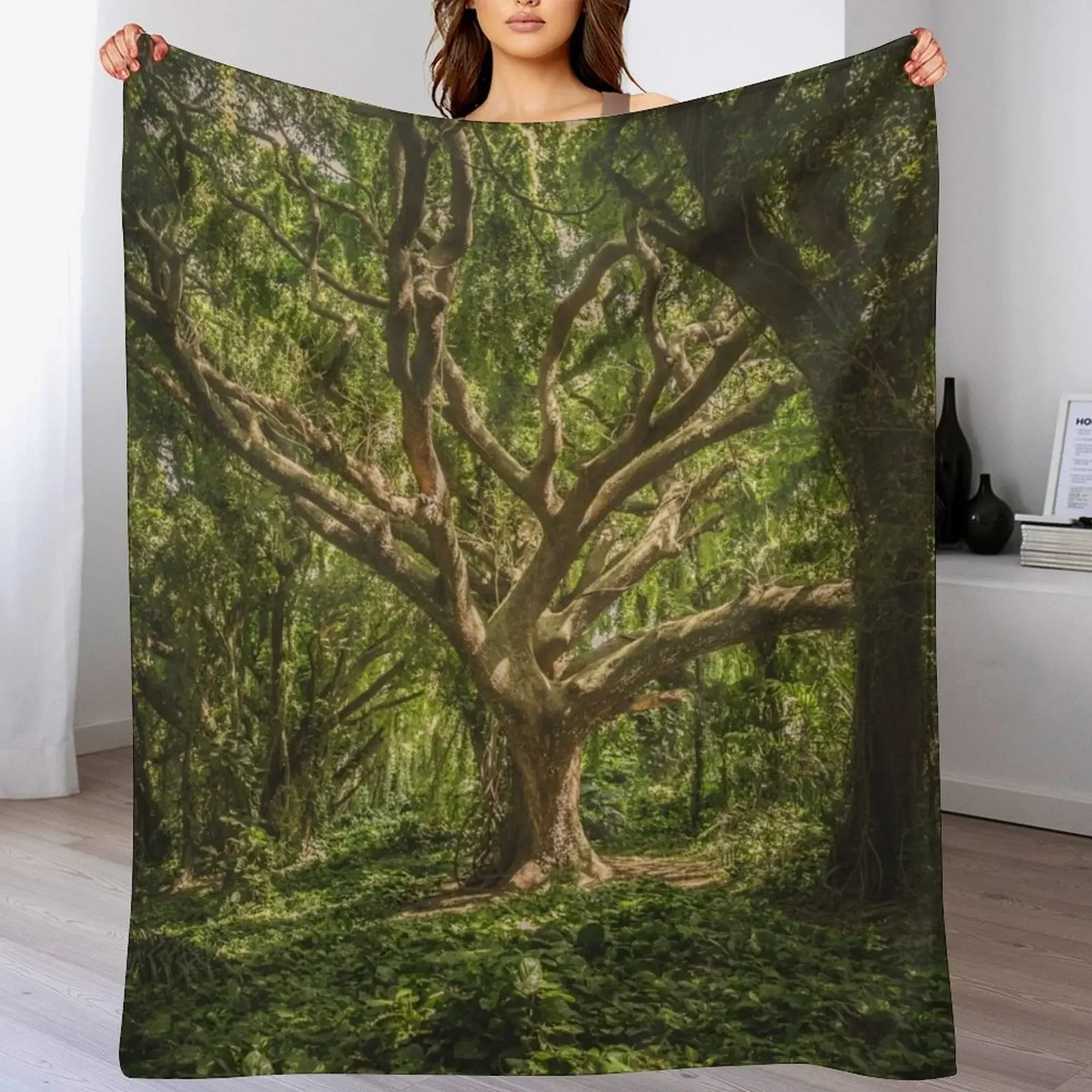 

Green Tree Throw Blanket Decorative Sofas Custom For Sofa Thin Blankets