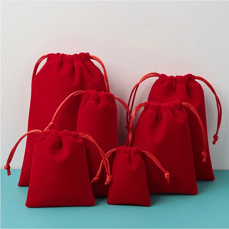 10Pcs/Lot 2022 Hot Sale Multi Sizes Various Colors Bags For Ladie's Gift Bracelet Drawstring Storage Pouches Can Be Customized