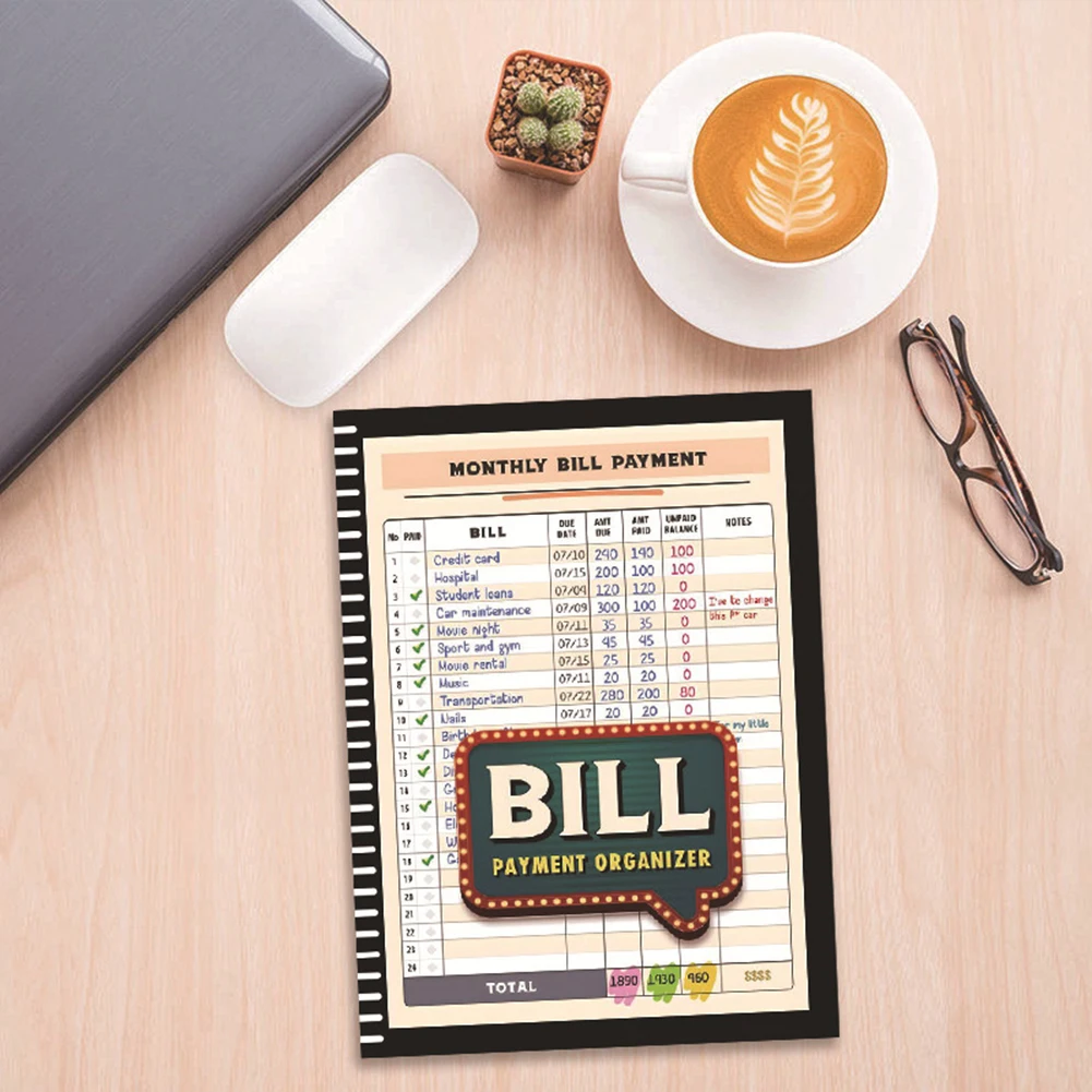 Bill Payment Organiser Notebook 48 Month Expense/Bill Trackers-Notebook With 1150 Billing Records Novelty Efficient Life Planner