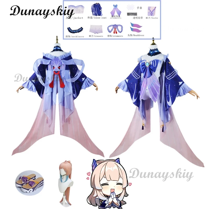 Game Impact Sangonomiya Kokomi Cosplay Costume Wig Halloween Party Costumes Genshin Cosplay