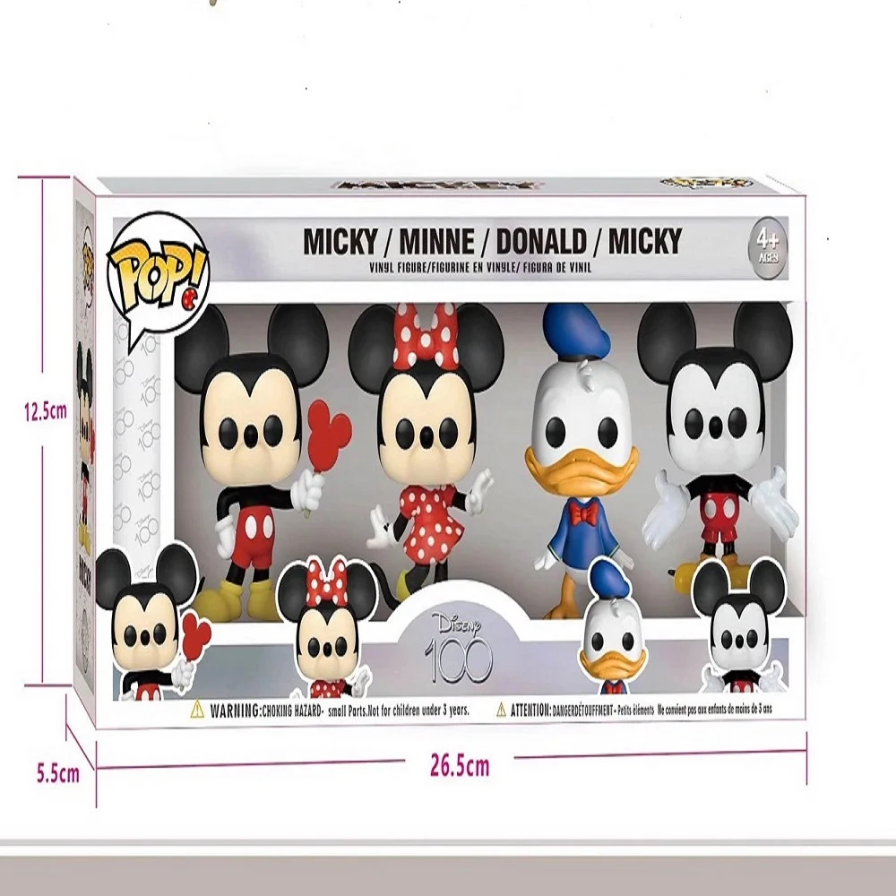 4 PC/sets commemorative edition POP Mickey Mouse Collection hand table toys