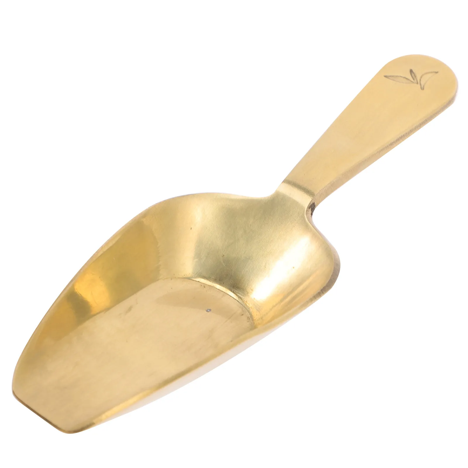 

Classical Brass Teaspoon for Tea Coffee Beans - Smooth Metal Scoop Ideal for Canisters Sugar Grain Popcorn Measuring