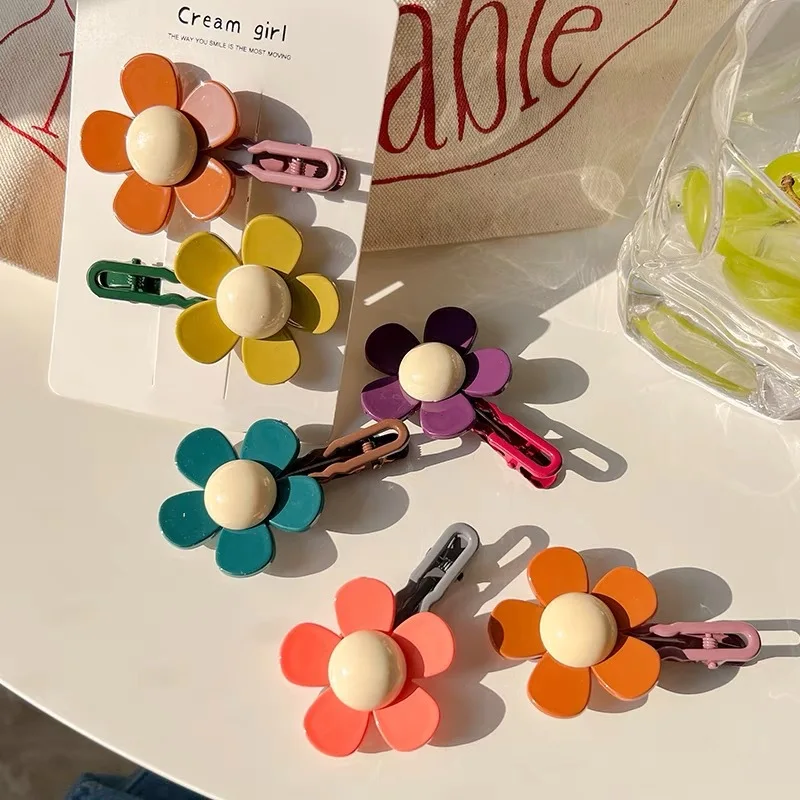

Sweet Cute Flower Hair Clips Children Candy Color Hair Pin for Kids Girls Barrettes Headwear Children Hair Styling Accessories