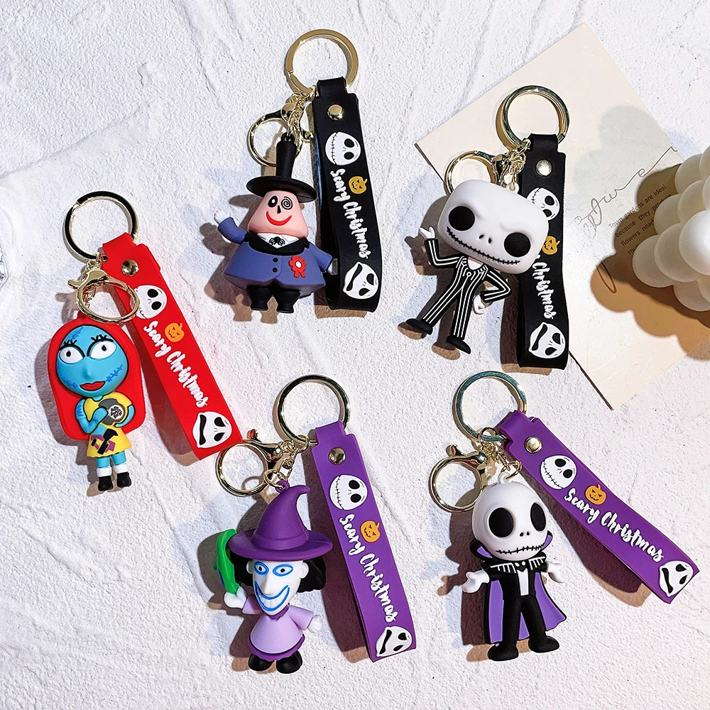 Disney cartoon pre-christmas Nightmare Key chain by Jake Skellington Sully pendant key chain cute doll key gift