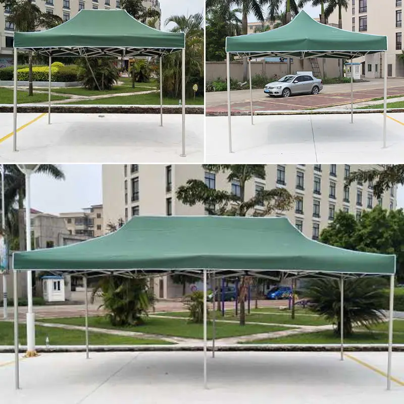 

bold dark green advertising tent printing street stall four-legged sunshade canopy folding telescopic parking night