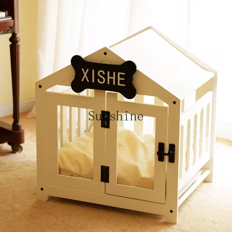 Pet villa indoor cat kennel solid wood moisture-proof fully enclosed, customized