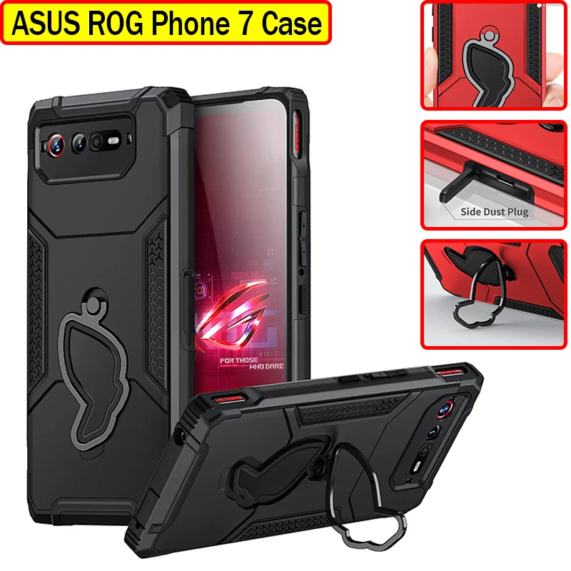 

ASUS ROG Phone 6/7 Case Airbag Shockproof PC+TPU Frame Transparent Back Anti-Knock Protective Cover Shockproof for ROG