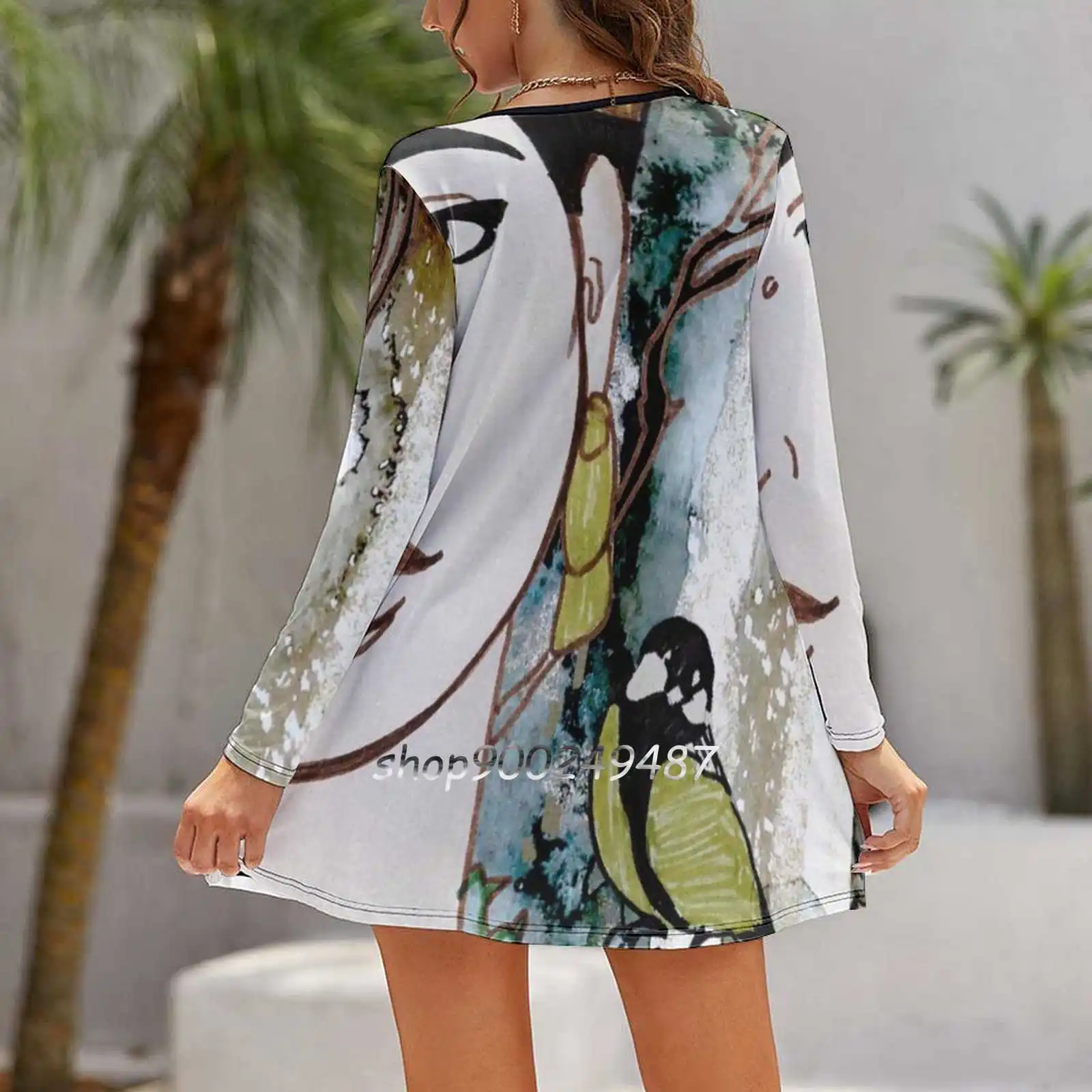 Mexican Feminist Portrait Art Women Spring Autumn Long Sleeve Dress Female Casual Dress Feminist Mexican Para Mujer Portrait