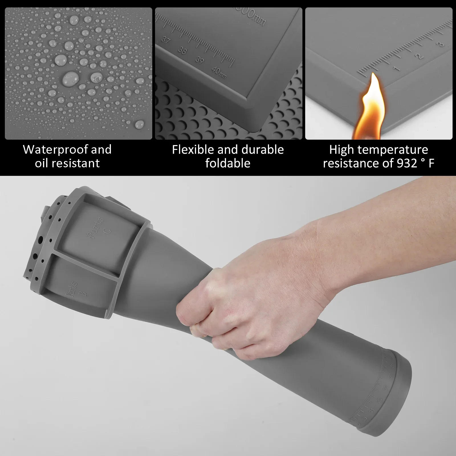 แผ่นซ่อมงานซิลิโคนแผ่นสถานีบัดกรี 932 ° F แผ่นแม่เหล็กทนความร้อนสําหรับซ่อมนาฬิกาแล็ปท็อปโทรศัพท์อิเล็กทรอนิกส์