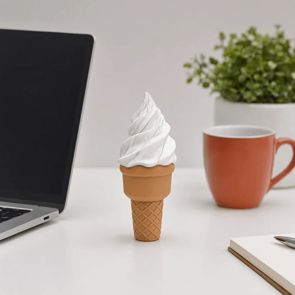 Creative Ice Cream Retractable Realistic Simulation 3D Printed Ice Cream Cone Safe PLA Stretch-Out Fidget Birthday Party