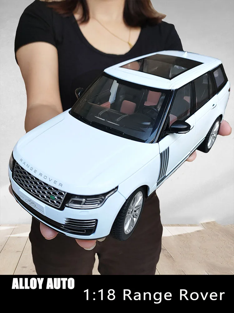 1:18 simulação grande land rover range rover liga modelo de carro som e luz puxar para trás brinquedo carro meninos coleção decoração presente