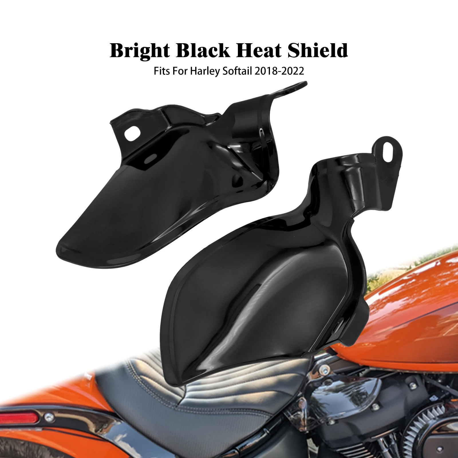 Motorcycle Gloss Black Saddle Shields Heat Air Deflectors ABS For Harley Softail Fat Boy Breakout Heritage Slim FLSL 2018-2022