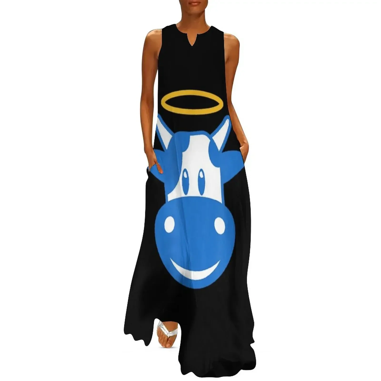 

Holy Cow Baseball Long Dress long sleeve dress woman dress evening women Women's summer suit