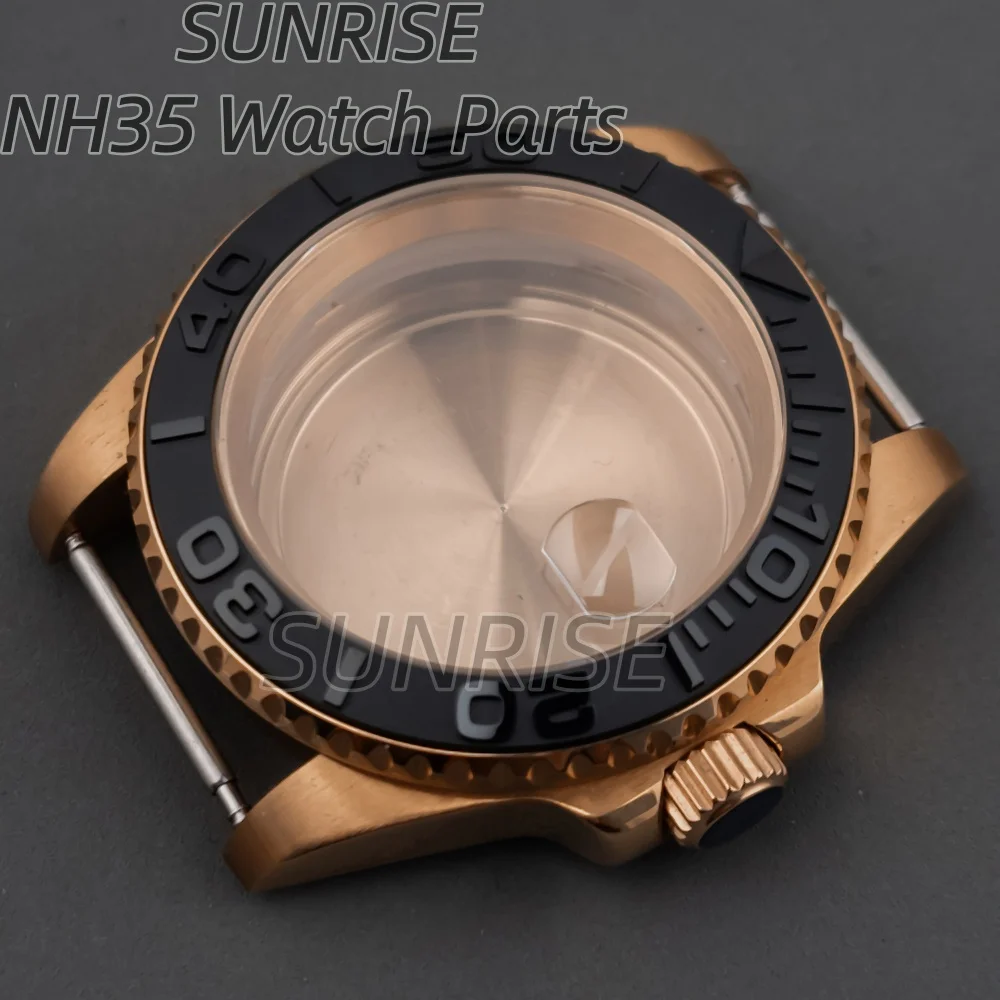 ارتفع الذهب NH35 حالة 40 مللي متر الياقوت الزجاج الفولاذ المقاوم للصدأ ل SUB GMT يخت ماستر NH34 NH35 NH36 NH38 ساعة يد تعمل بالحركة اكسسوارات #4