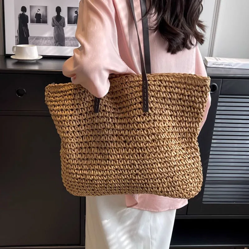 Handwoven women bag women handbag 2024 new tote bag large capacity single shoulder bag summer beach bag vacation bag