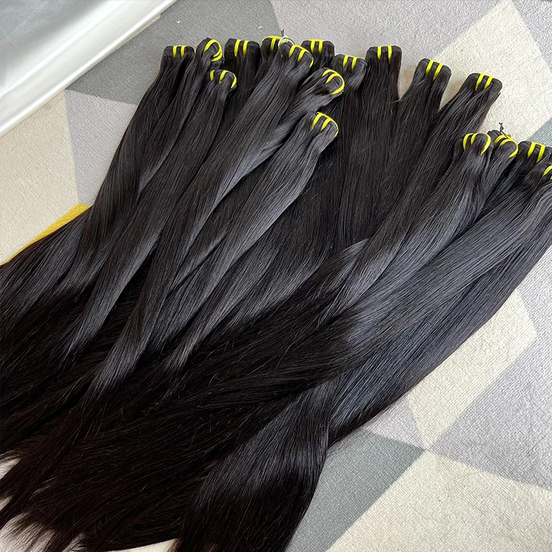 16A Vietnamesisches Rohhaar, knochenglatte Bündel, 100 % unbehandelte Echthaarverlängerungen, doppelt gewebt, 10-36 Zoll, Naturfarbe # 1B – Detail 24