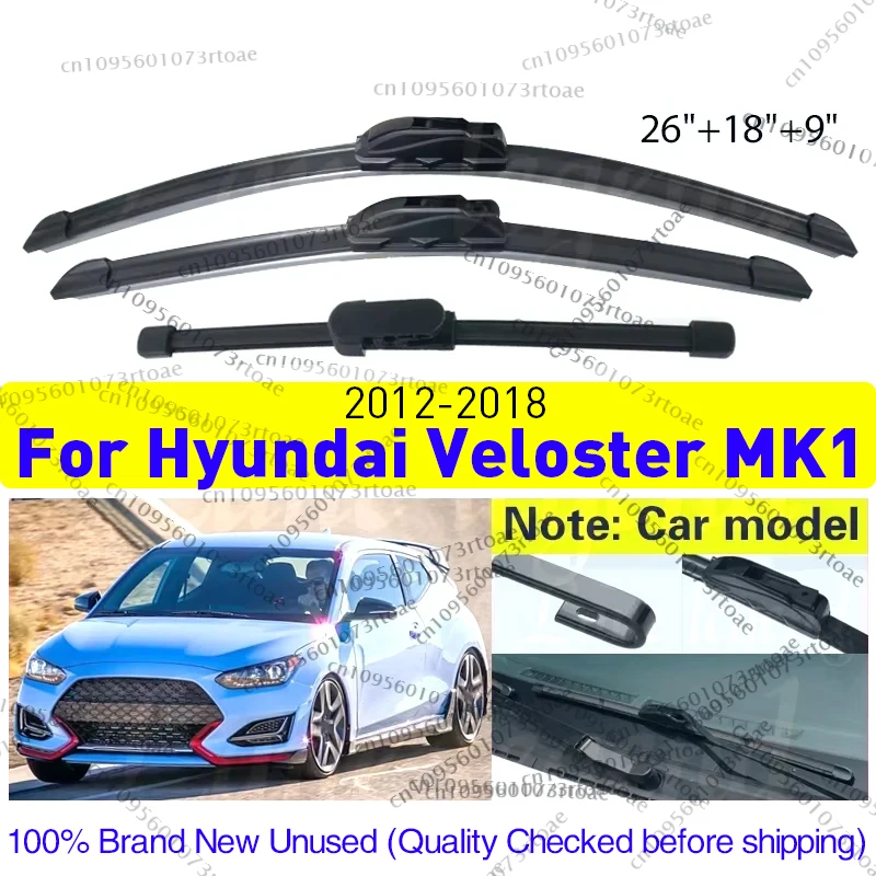 

3x For Hyundai Veloster MK1 2012 - 2018 2017 2016 2015 2014 2013 Accessories Front Rear Wiper Blade Window Brushes 26"+18"+9"