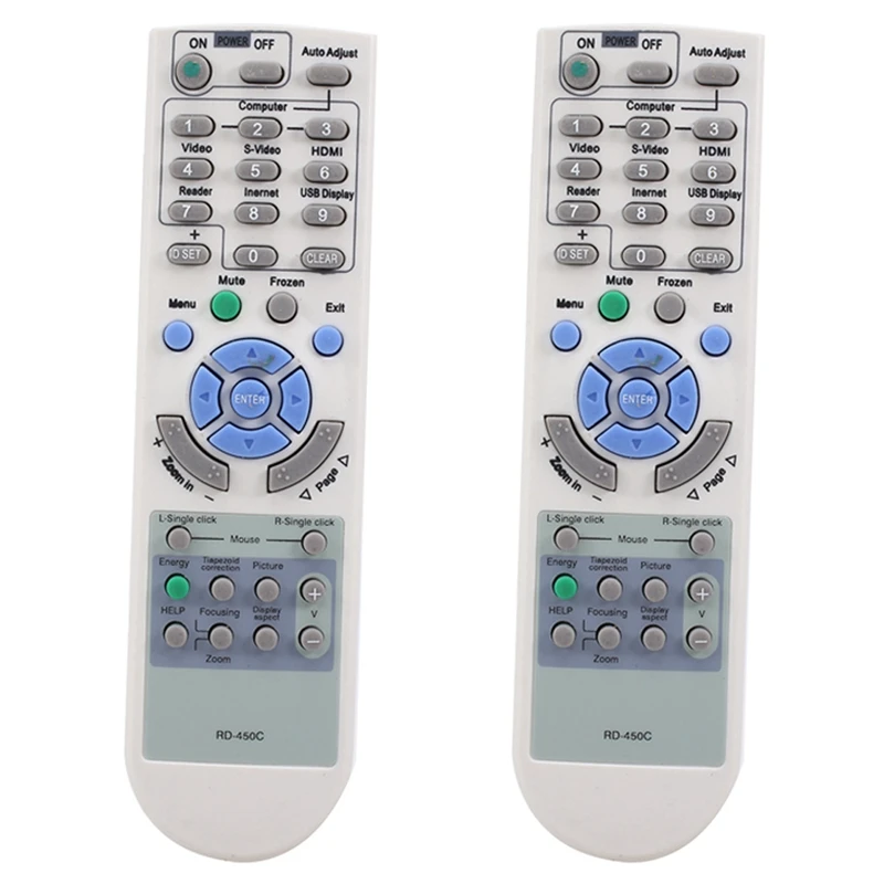 T82C Hot Sale-2X RD-450C Remote Control Replace For NEC Projector NP100 NP110 NP115 NP1200 NP210 NP215 NP216 NP2200 NP300+ NP305