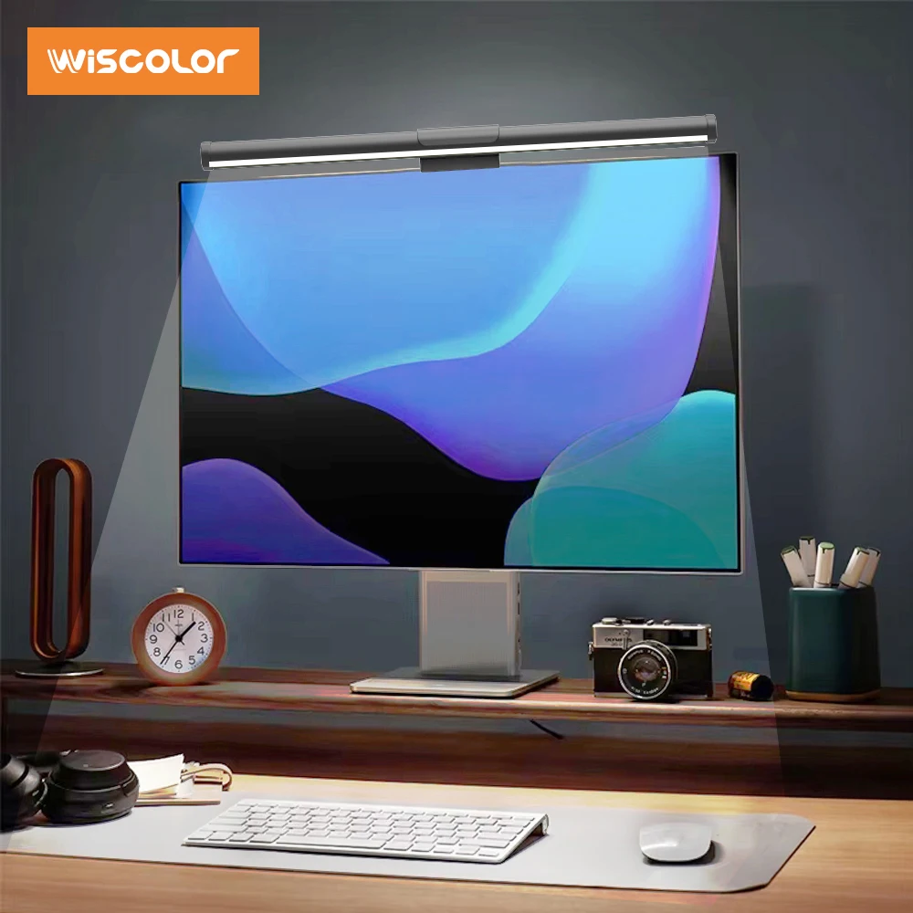 Wiscolor LED Screen Monitor Hanging Light Bar LCD Computer Laptop PC Reading Lightbar RGB Dimming Desk USB Lamp Study Eyes Care