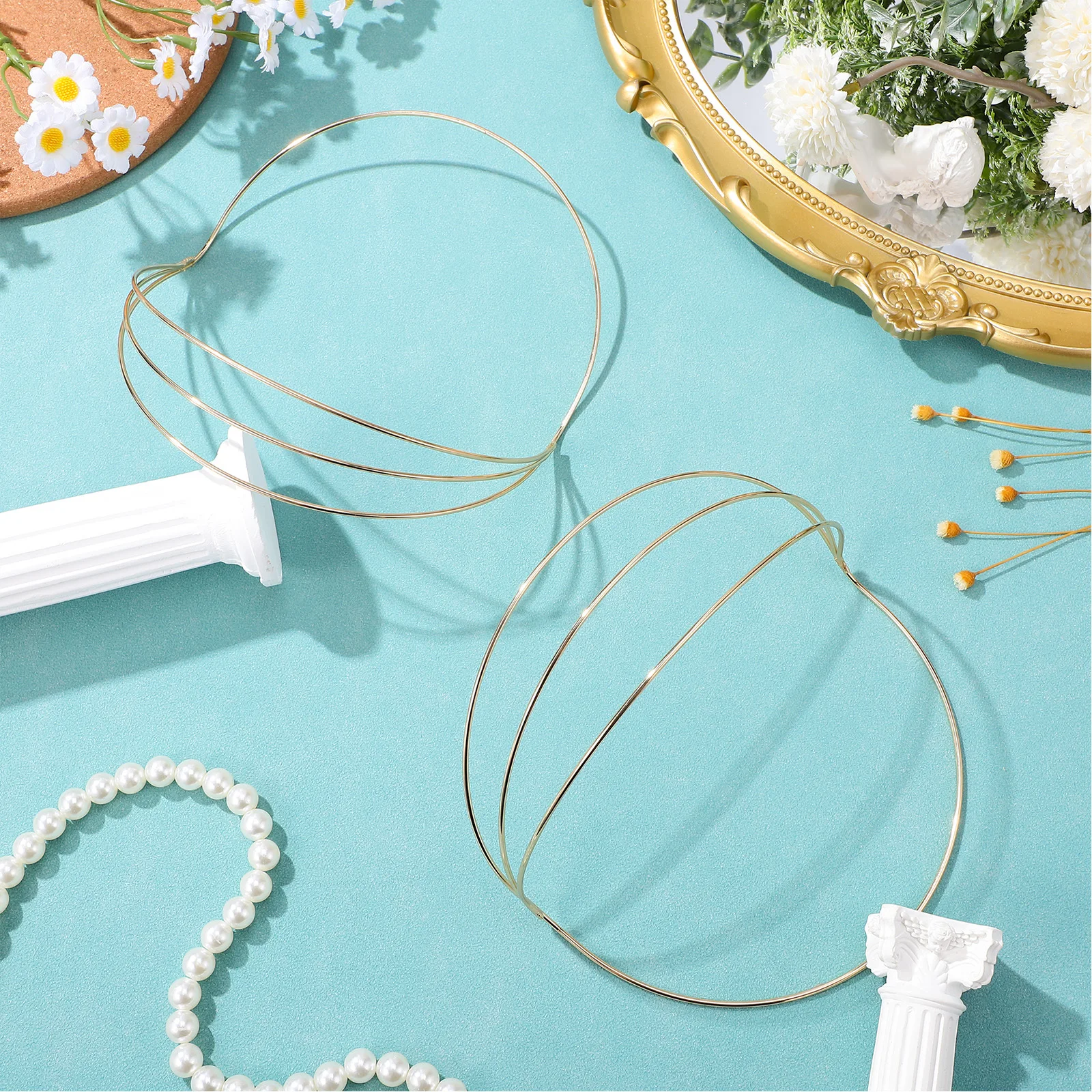 

2Pcs Headband Accessory Crown DIY Base Simple Headdress Frame for Wedding Party Banquet Bride Tiara Making Craft Decor