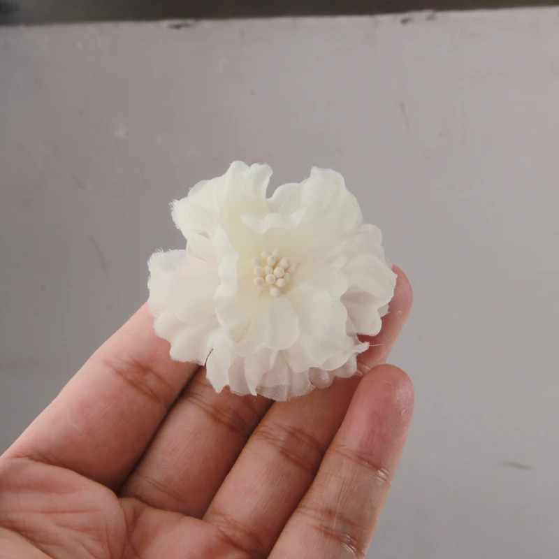 10PCS/Lot Beige Series Mix Styles Set Chiffon Fabric Flowers For Wedding Invitation Artificial Flowers For Dress Hat Decoration